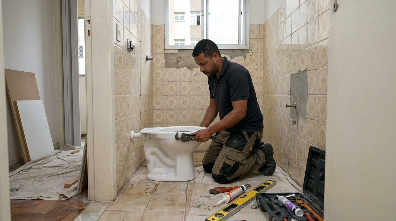 Instalação de vaso sanitário profissional em São Gonçalo‑RJ